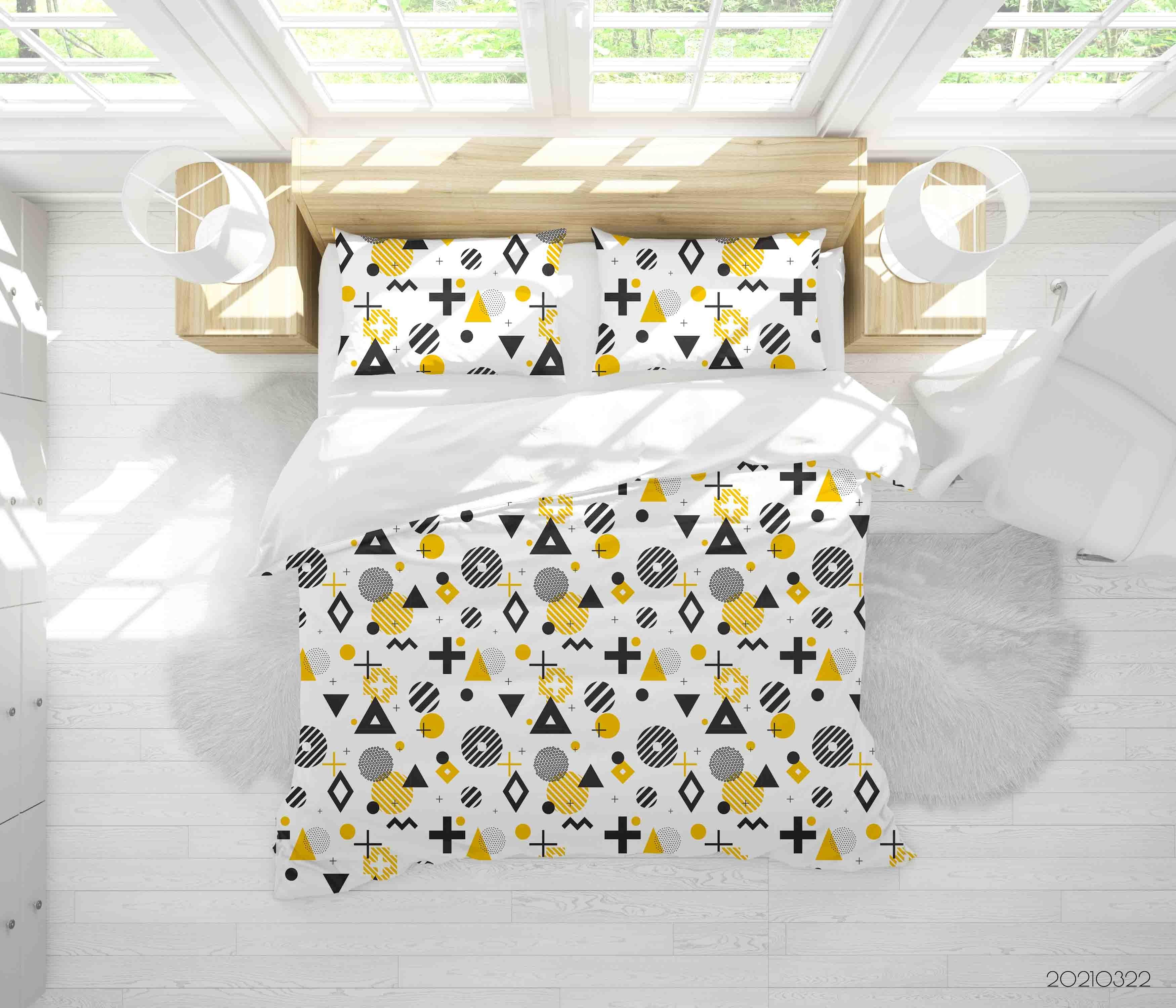 3D Abstract Geometric Pattern Quilt Cover Set Bedding Set Duvet Cover Pillowcases 121- Jess Art Decoration