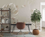 3D Embossed Floral Bird White Background Wall Mural Wallpaper GD 2711- Jess Art Decoration