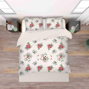 3D White Red Floral Quilt Cover Set Bedding Set Pillowcases 33- Jess Art Decoration
