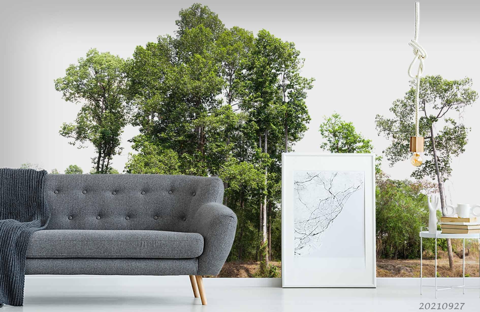 3D Green Forest Tree Landscape Wall Mural Wallpaper LQH 209- Jess Art Decoration