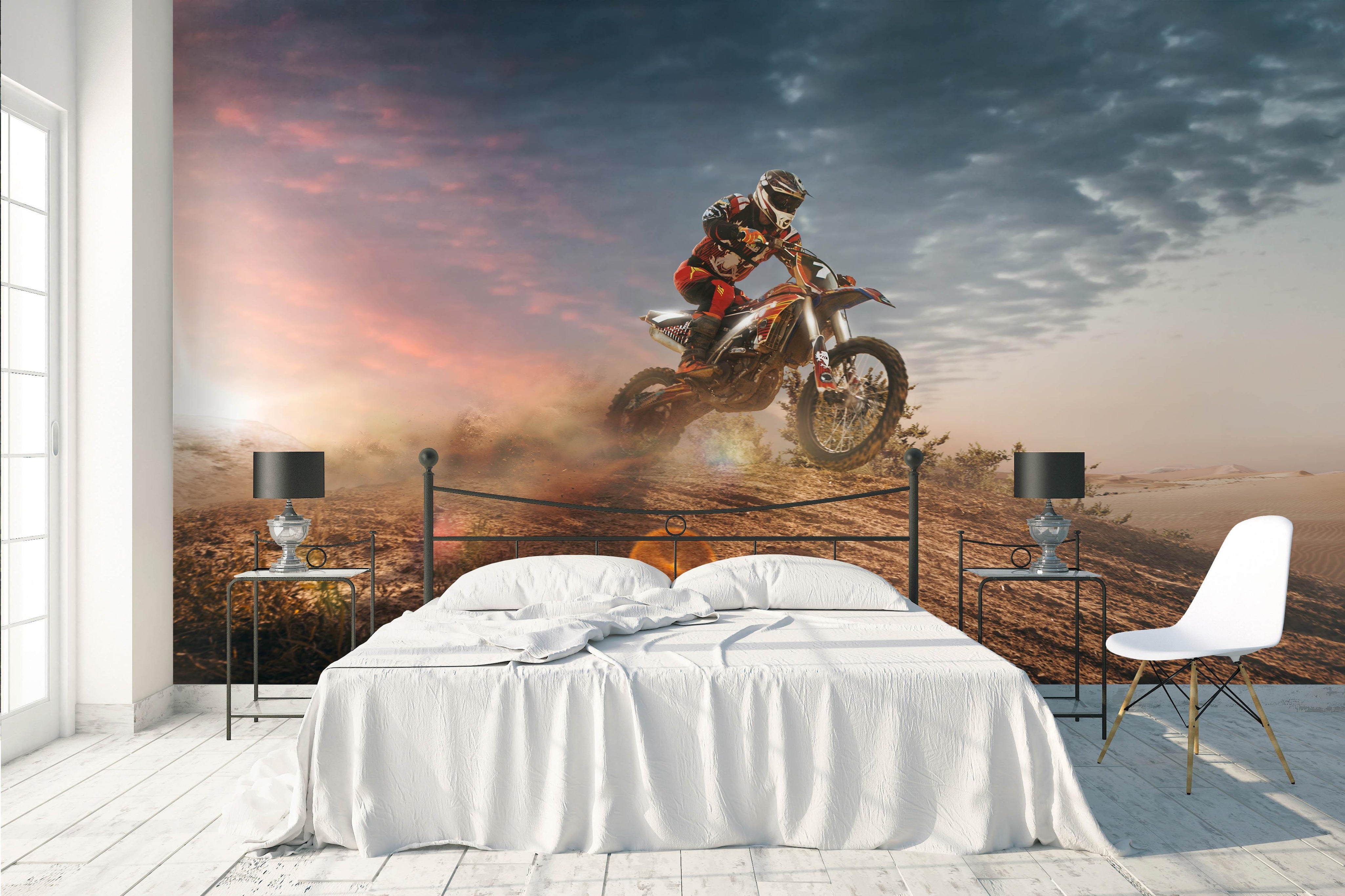 3D Motorcycle Extreme Sports Wall Mural Wallpaper 68- Jess Art Decoration