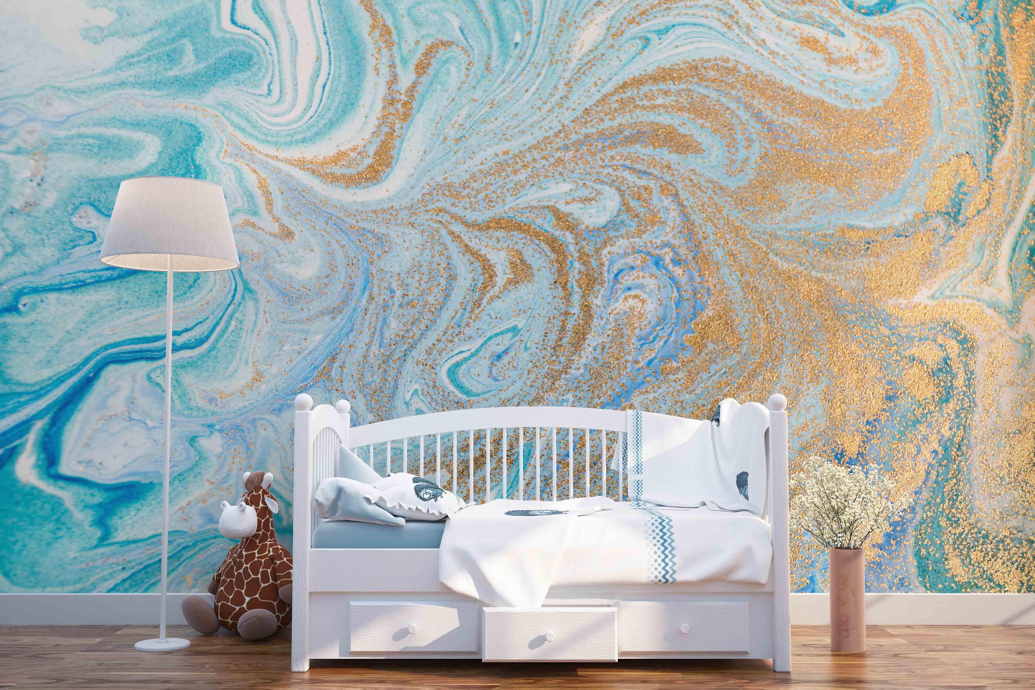 3D Blue Abstract Background Wall Mural Wallpaper 1- Jess Art Decoration