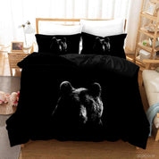 3D Animal Black Bear Quilt Cover Set Bedding Set Duvet Cover Pillowcases 289- Jess Art Decoration