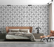 3D Geometric Maze Pattern black white maze geometric pattern wall mural wallpaper for living room - view 2