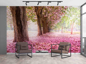 3D Pink Blossom Tree spring blossom landscape wall mural wallpaper for living room - view 2
