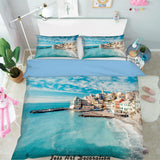 3D City Seaside Quilt Cover Set Bedding Set Pillowcases  22- Jess Art Decoration