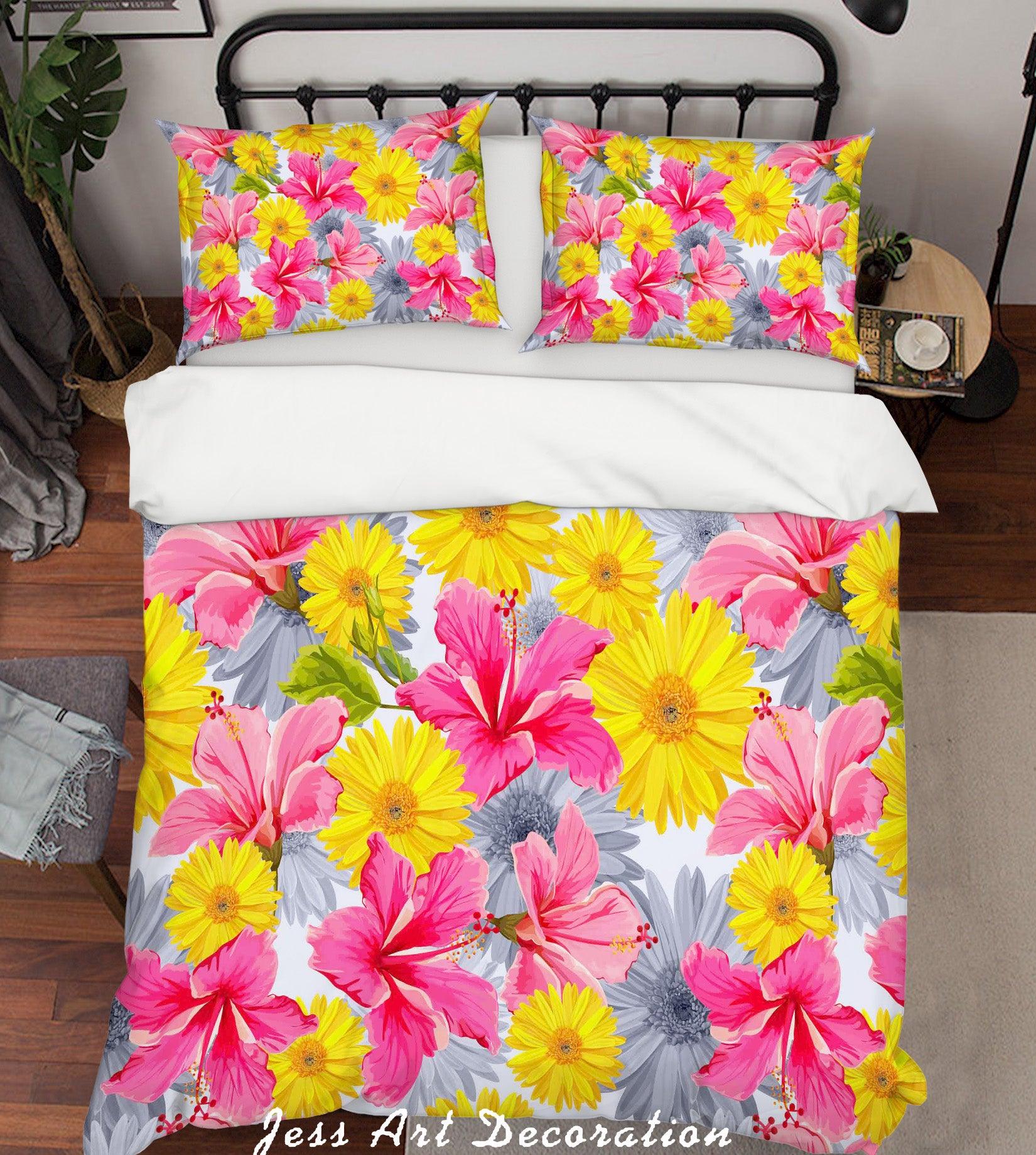 3D Floral Leaves Pattern Quilt Cover Set Bedding Set Duvet Cover Pillowcases WJ 6833- Jess Art Decoration