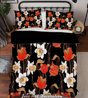 3D Flower Leaves Quilt Cover Set Bedding Set Pillowcases 176- Jess Art Decoration