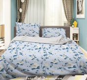 3D Hand Drawn White Floral Leaves Quilt Cover Set Bedding Set Duvet Cover Pillowcases 50 LQH- Jess Art Decoration