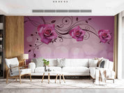 3D Pink Floral Roses Wall Mural Wallpaper SWW5076- Jess Art Decoration