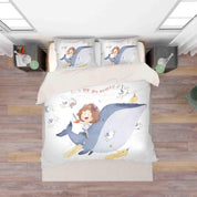 3D Cartoon Shark Girl Sailboat Jellyfish Quilt Cover Set Bedding Set Duvet Cover Pillowcases SF054- Jess Art Decoration