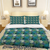 3D Tropical Green Leaves Quilt Cover Set Bedding Set Duvet Cover Pillowcases A051 LQH- Jess Art Decoration