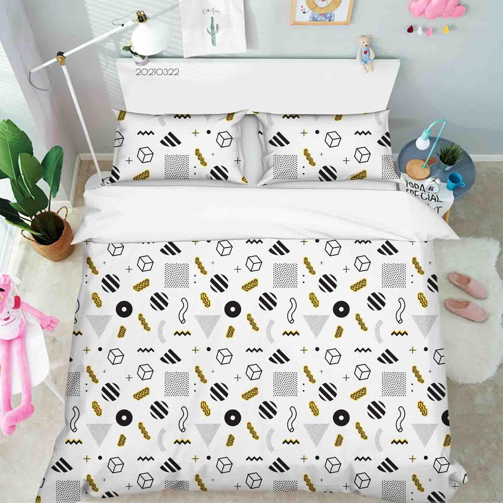 3D Abstract Geometric Pattern Quilt Cover Set Bedding Set Duvet Cover Pillowcases 119- Jess Art Decoration