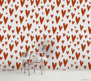 3D Cartoon Red Heart Pattern Wall Mural Wallpaper LXL 286- Jess Art Decoration