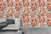 3D Hand Drawn Red Floral Wall Mural Wallpaper LQH 99- Jess Art Decoration