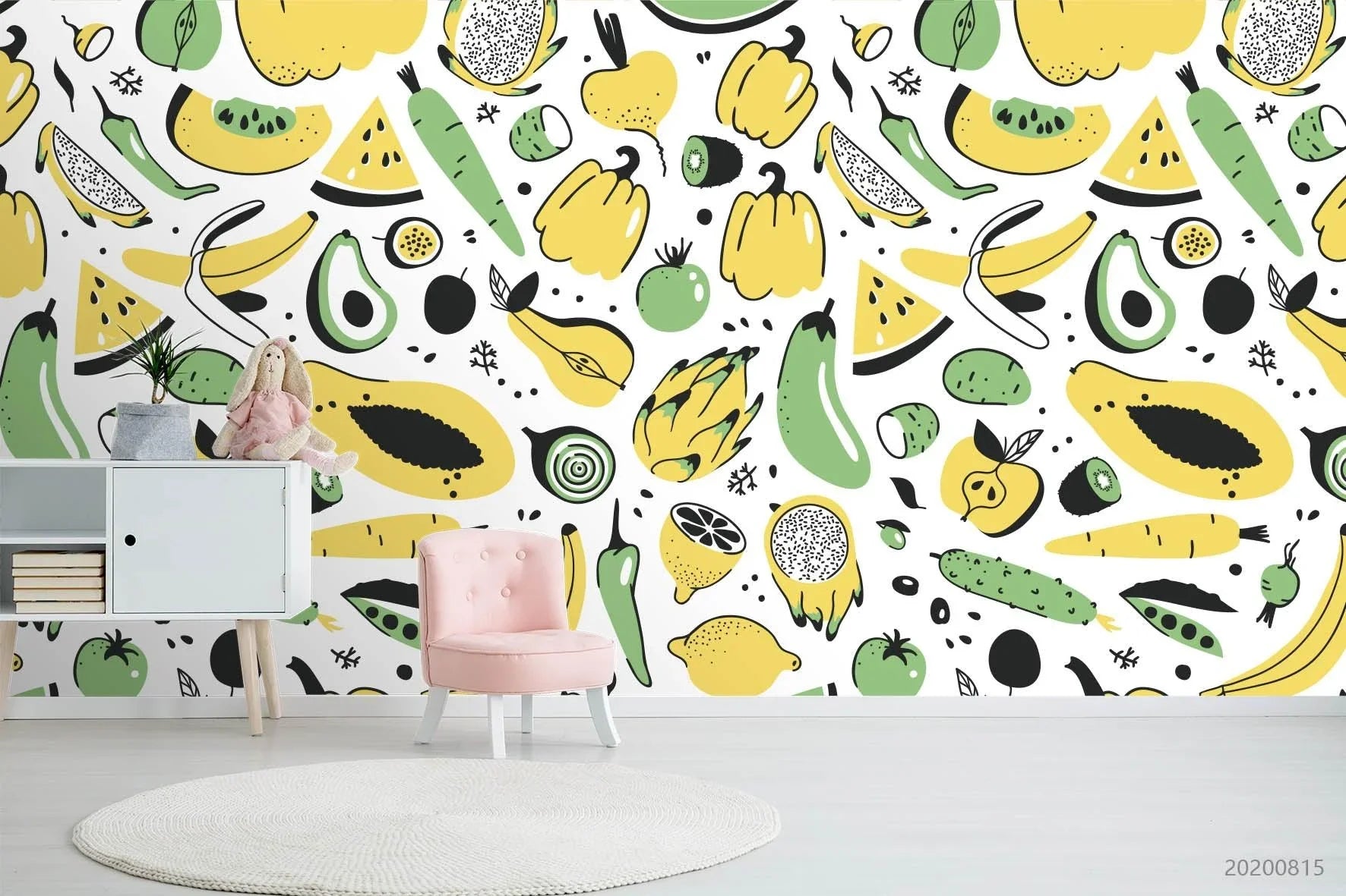 3D Cartoon Colorful Fruity Wall Mural Wallpaper LXL 1000- Jess Art Decoration