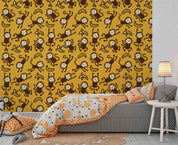 3D Hand Drawn Animal Monkey Yellow Wall Mural Wallpaper LQH 132- Jess Art Decoration