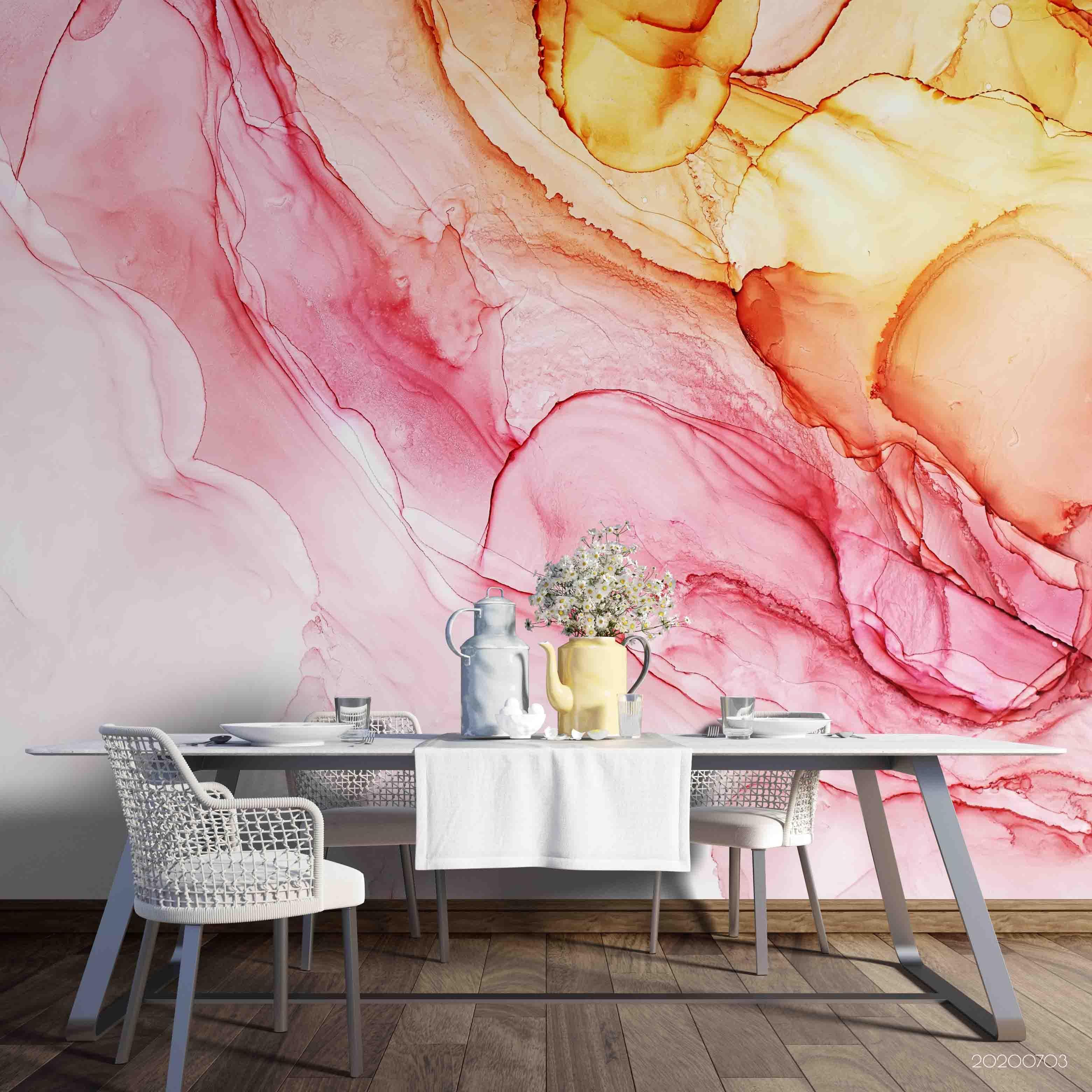 3D Red Yellow Watercolor Wall Mural Wallpaper SF76- Jess Art Decoration
