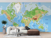 3D Colorful World Map Wall Mural Wallpaper LXL 776- Jess Art Decoration