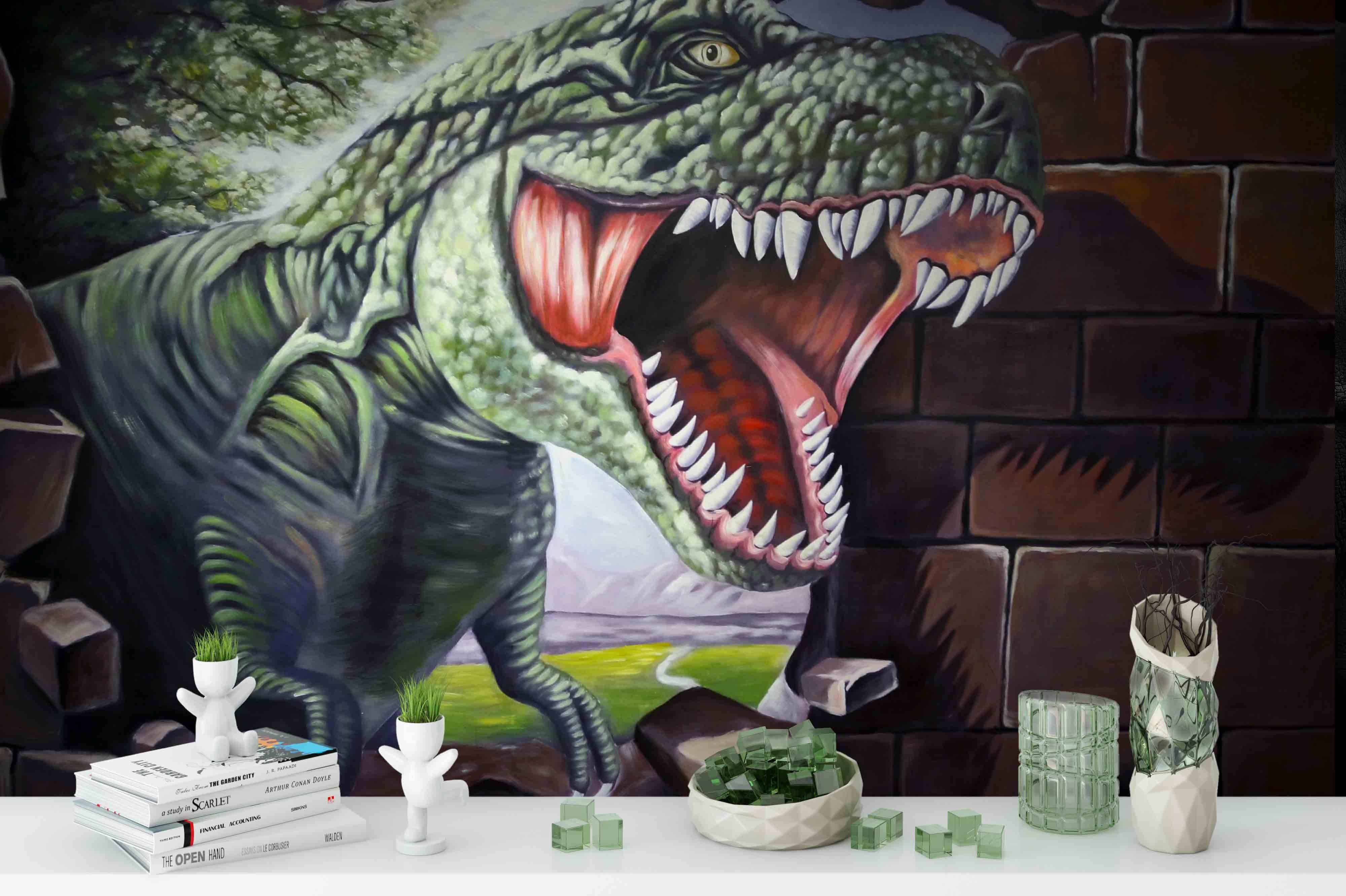 3D Dinosaur Jurassic Wall Mural Wallpaper 68- Jess Art Decoration