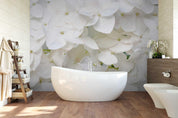3D White Chaste Floral Wall Mural Wallpaper 03- Jess Art Decoration