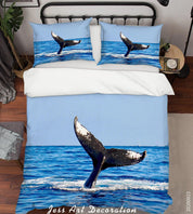 3D Nature Animal Whale Tail Quilt Cover Set Bedding Set Duvet Cover Pillowcases WJ 6301- Jess Art Decoration