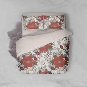 3D White Red Floral Quilt Cover Set Bedding Set Pillowcases 49- Jess Art Decoration