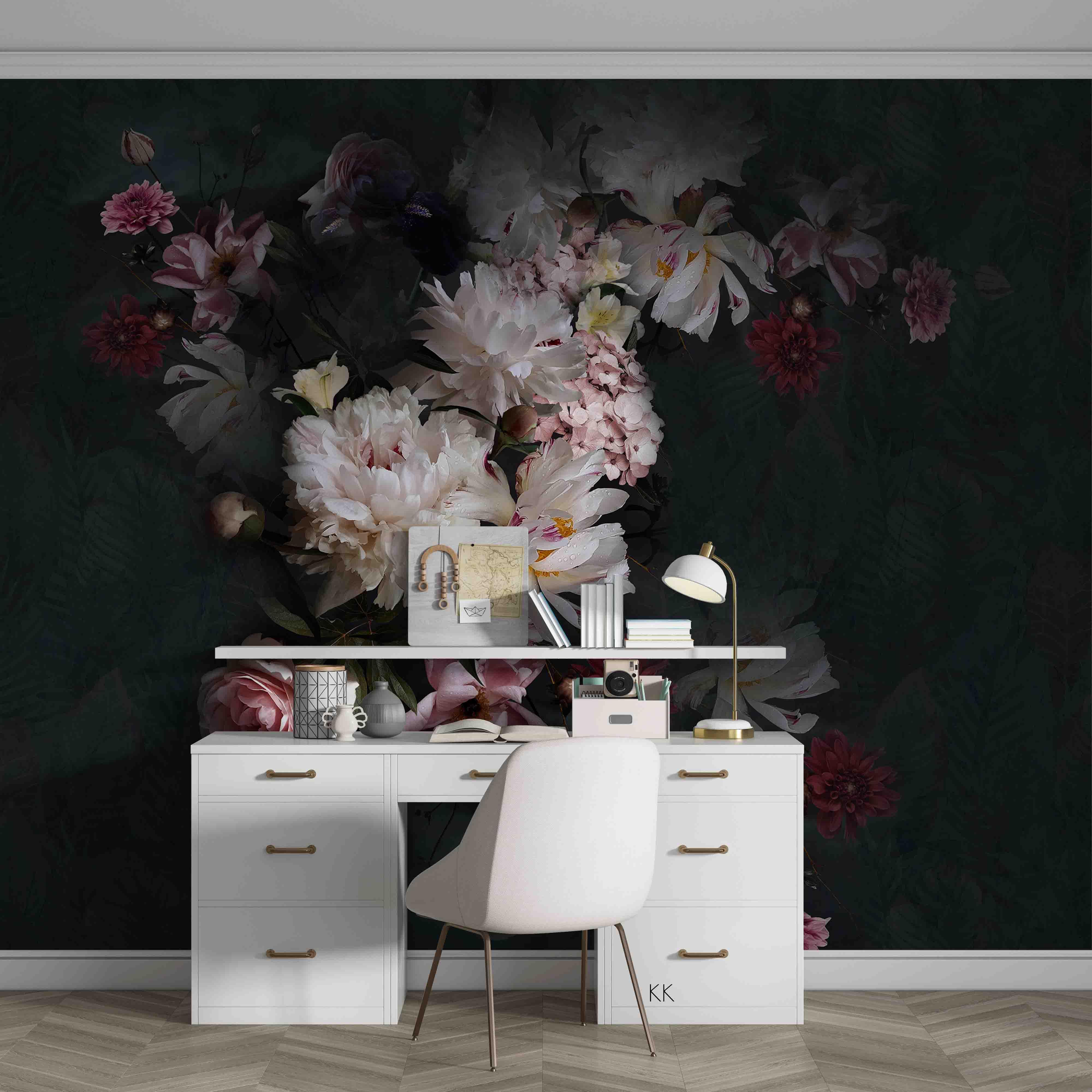 3D Vintage Blooming White Flowers Pattern Wall Mural Wallpaper GD 3523- Jess Art Decoration