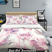 3D Pink Flowers Quilt Cover Set Bedding Set Pillowcases  186- Jess Art Decoration