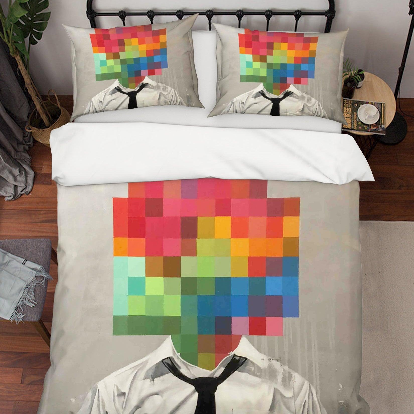 3D Abstract Colorful Figure Suit Man Quilt Cover Set Bedding Set Duvet Cover Pillowcases LXL- Jess Art Decoration