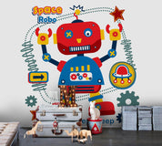 3D Cartoon Robot Pattern Wall Mural Wallpaper 44- Jess Art Decoration