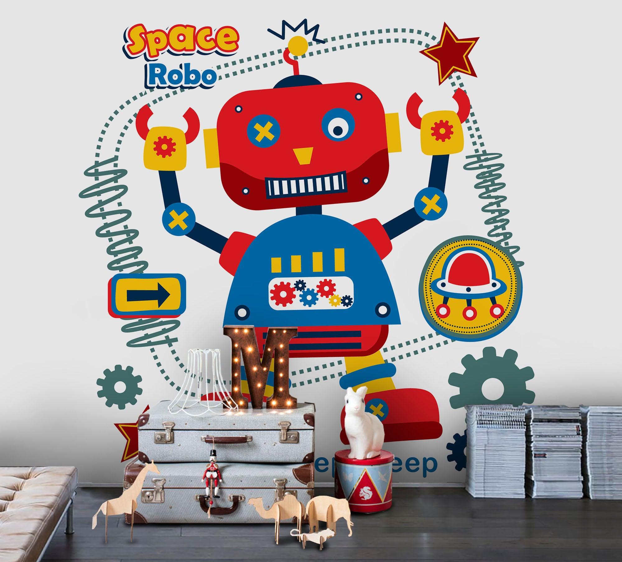 3D Cartoon Robot Pattern Wall Mural Wallpaper 44- Jess Art Decoration