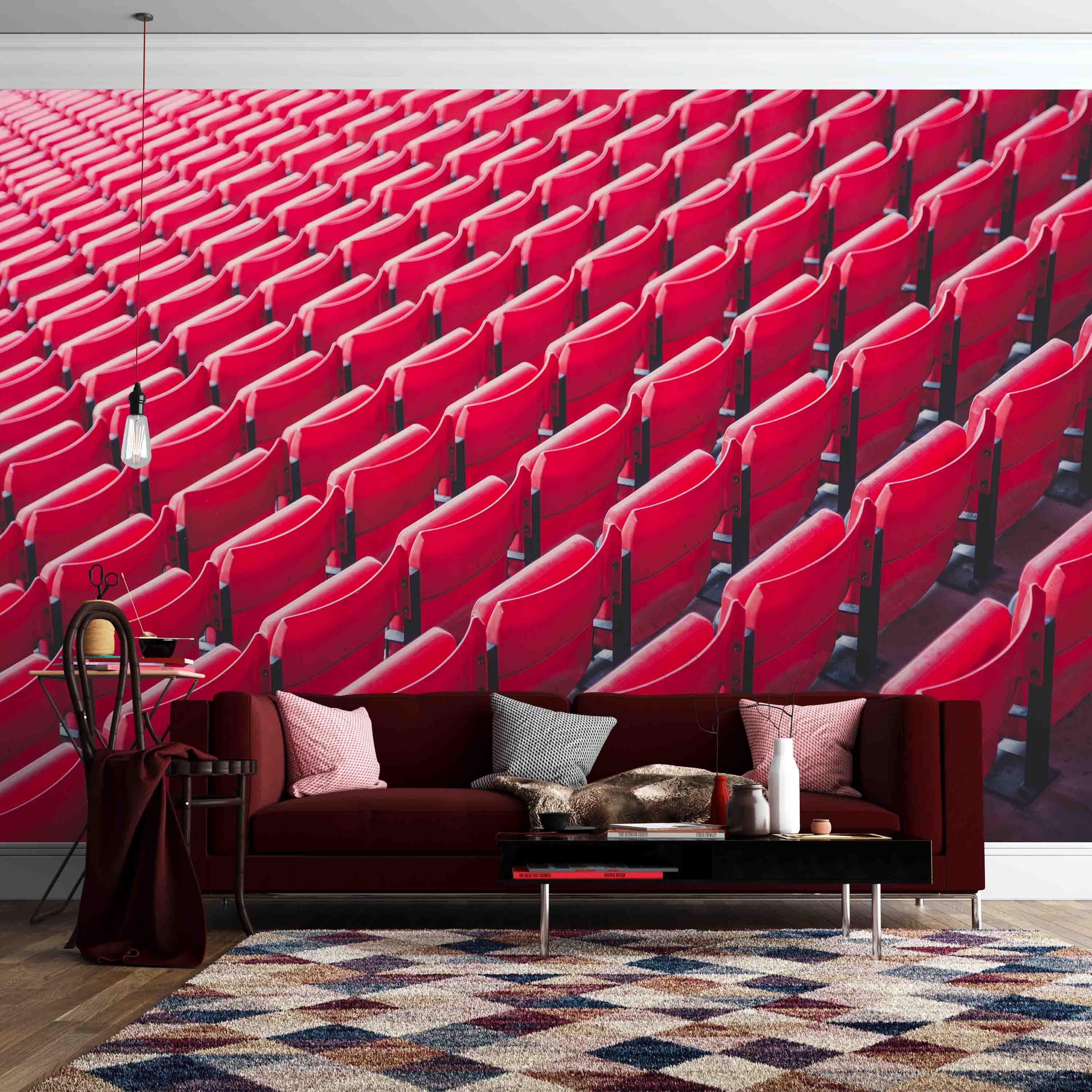 3D Red Auditorium Seat Wall Mural Wallpaper SF01- Jess Art Decoration