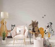 3D  Animal Cartoon Cute Watercolor Wall Mural Wallpaper SWW557- Jess Art Decoration