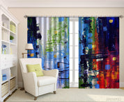 3D Abstract Color Graffiti Curtains and Drapes LQH 240- Jess Art Decoration
