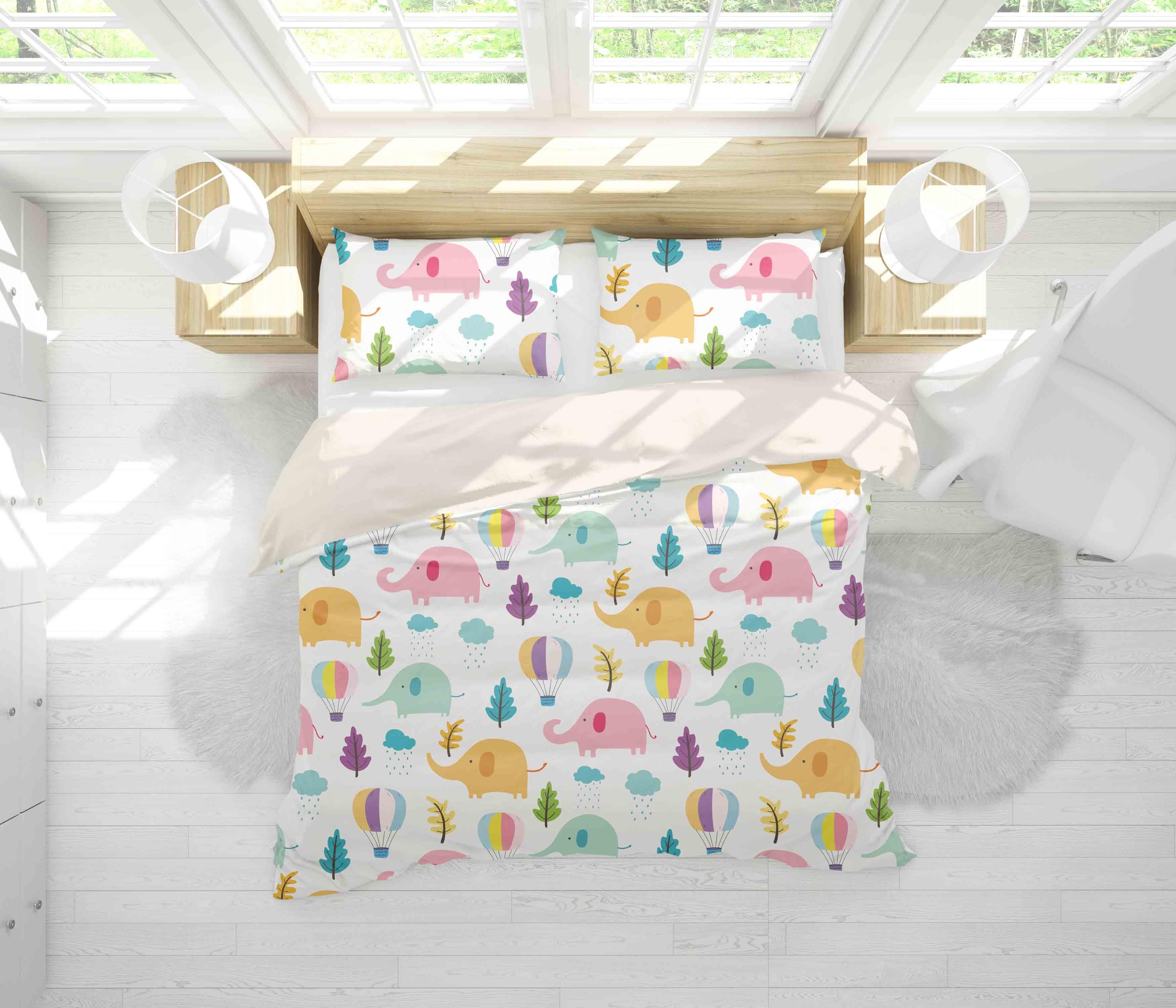 3D Cartoon Elephant Tree Quilt Cover Set Bedding Set Pillowcases 156- Jess Art Decoration