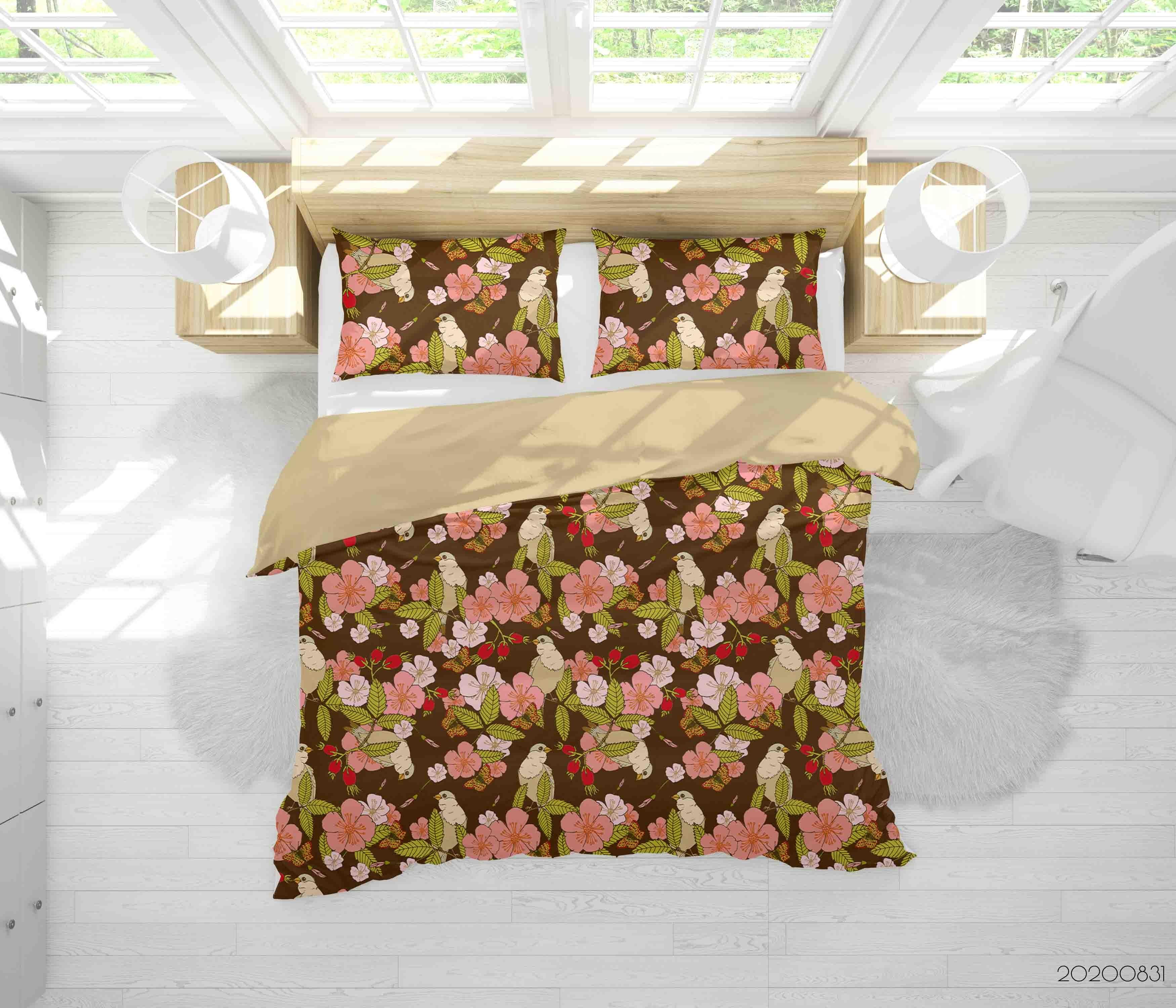 3D Watercolour Floral Pattern Quilt Cover Set Bedding Set Duvet Cover Pillowcases WJ 3437- Jess Art Decoration