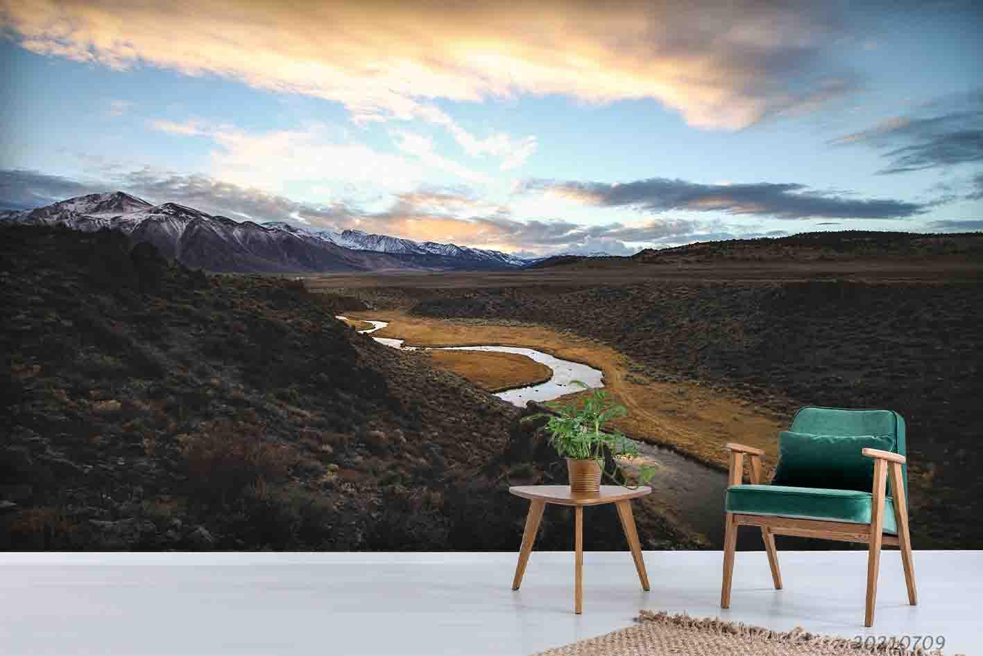 3D Winding Rivers Plain Wall Mural Wallpaper SWW4015- Jess Art Decoration