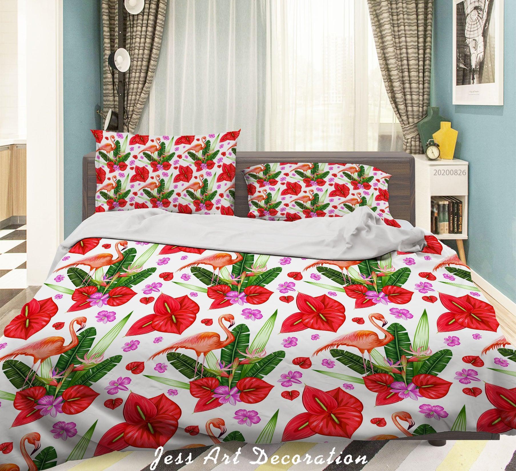3D Flowers Birds Leaves Pattern Quilt Cover Set Bedding Set Duvet Cover Pillowcases WJ 1330- Jess Art Decoration