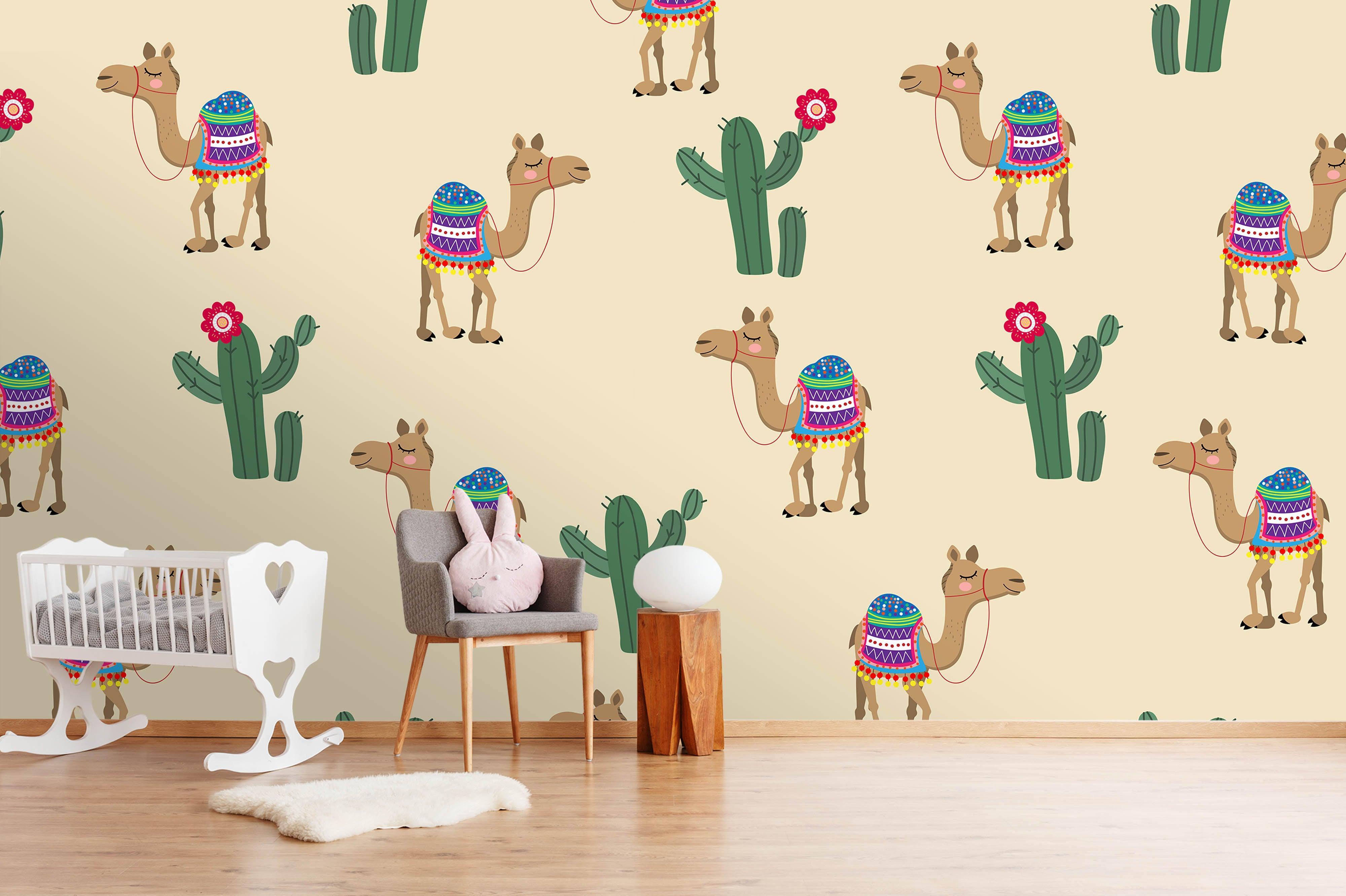 3D Camel Cactus Wall Mural Wallpaper 18- Jess Art Decoration