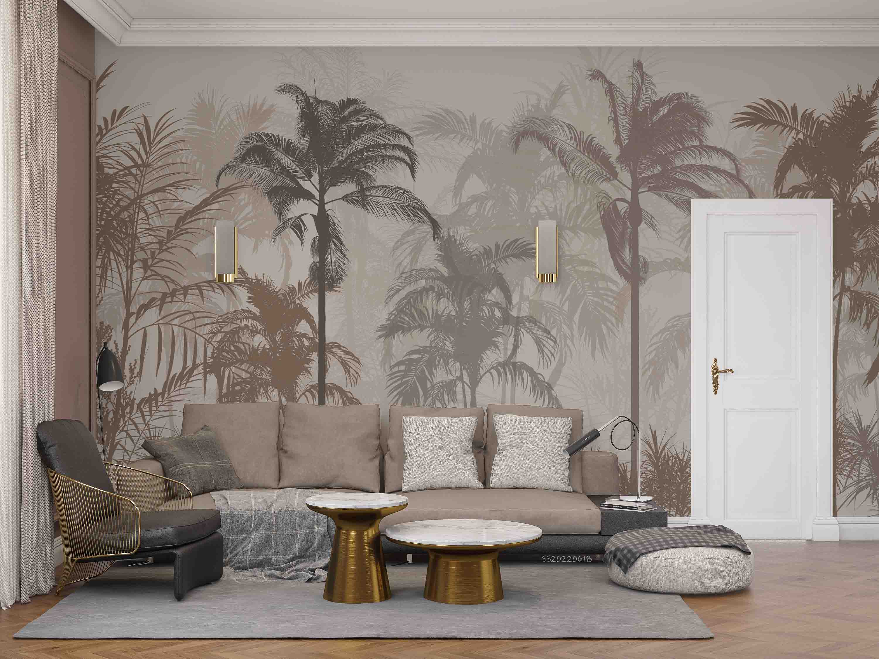3D Vintage Tropical Plant Palm Tree Wall Mural Wallpaper GD 793- Jess Art Decoration