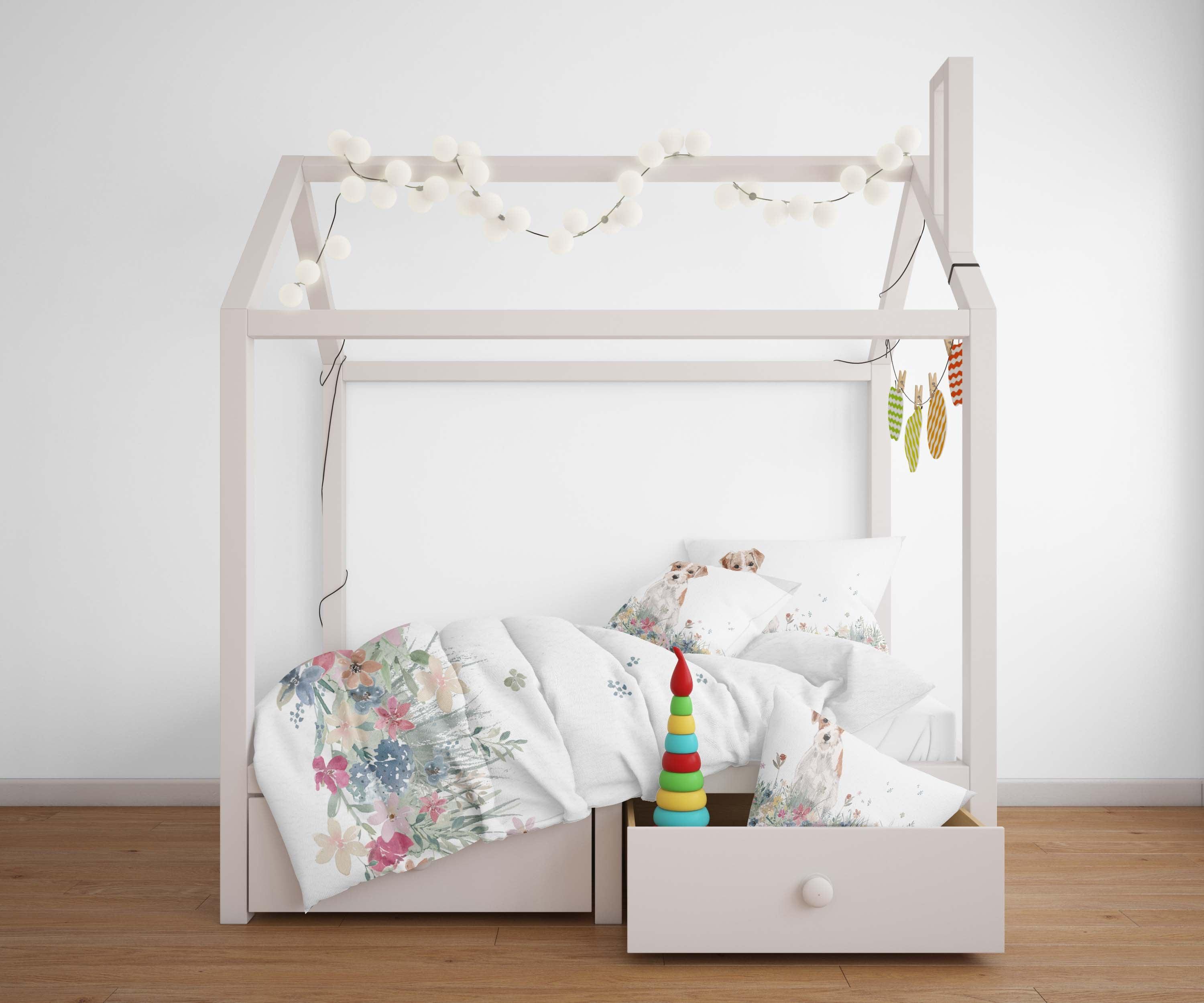 3D Dog Floral Quilt Cover Set Bedding Set Pillowcases 13- Jess Art Decoration