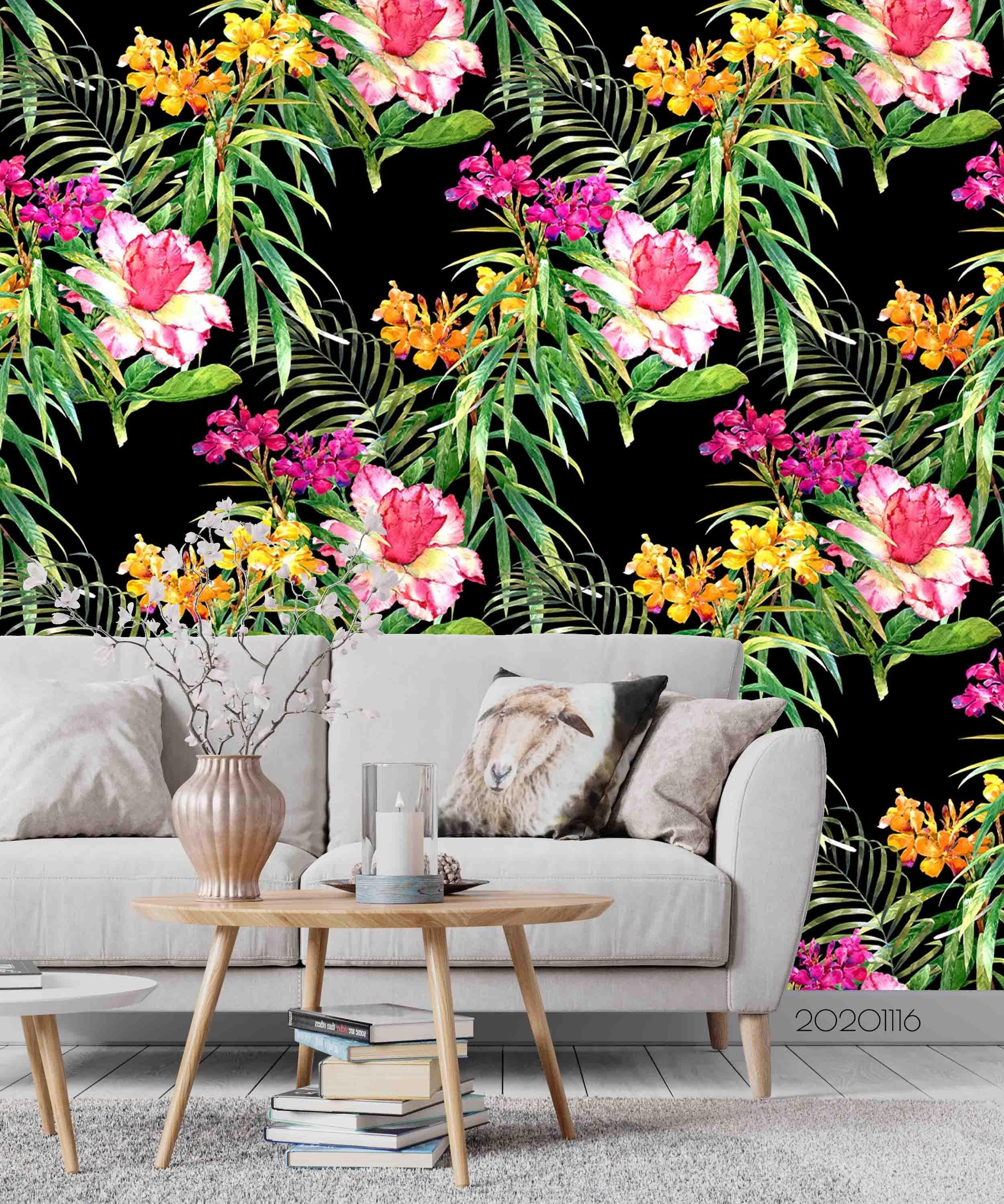 3D Watercolor Color Floral Leaf Wall Mural Wallpaper LQH 182- Jess Art Decoration