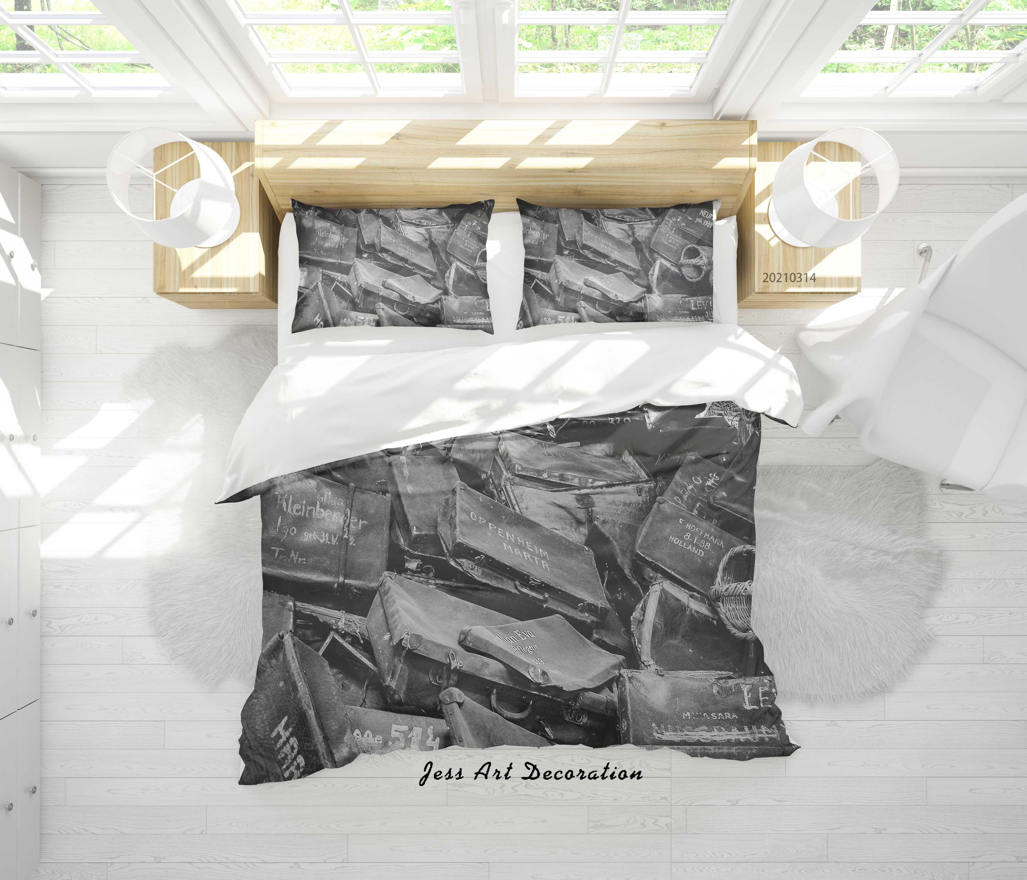 3D Nostalgic Luggage Quilt Cover Set Bedding Set Duvet Cover Pillowcases 138- Jess Art Decoration