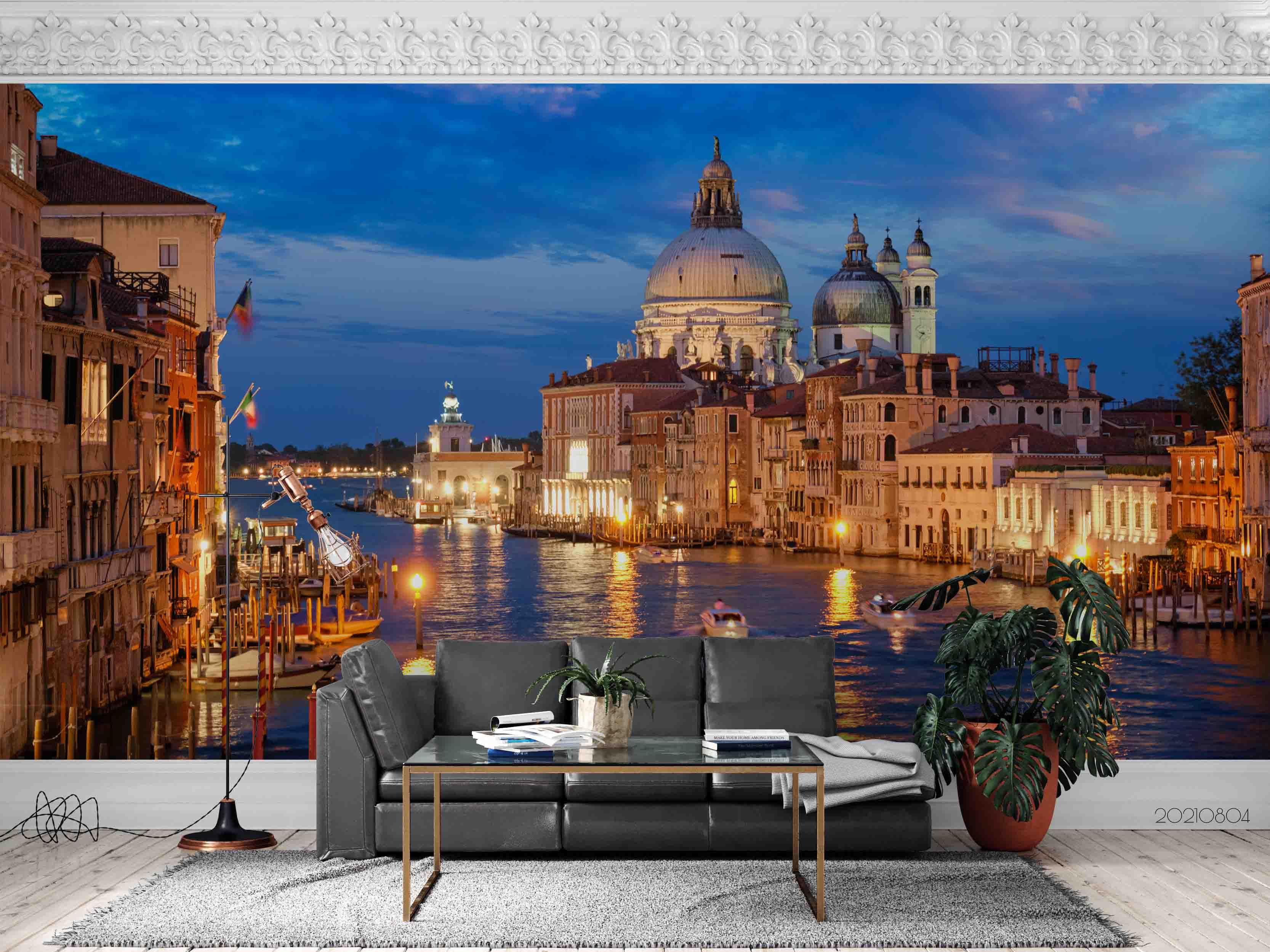 3D  Water City Venice Night View Wall Mural Wallpaper SWW5078- Jess Art Decoration