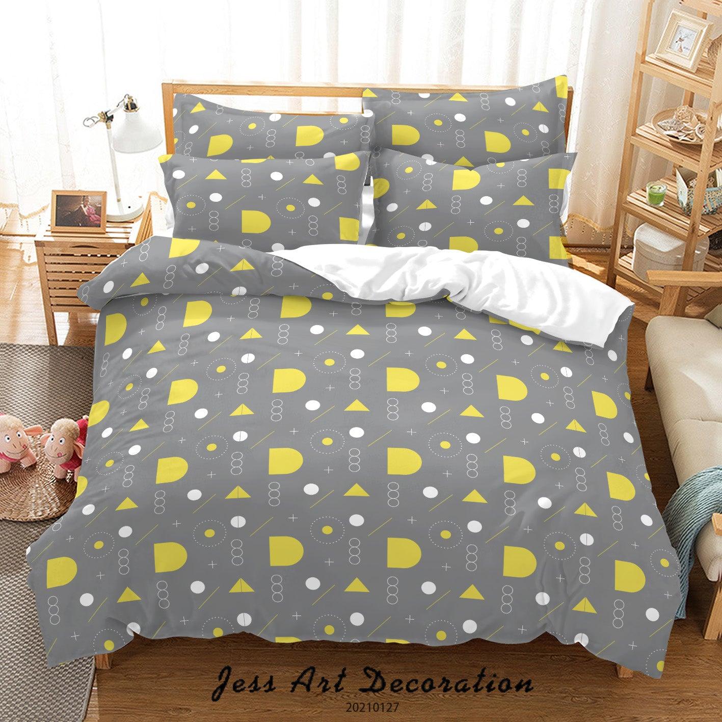 3D Abstract Geometric Pattern Quilt Cover Set Bedding Set Duvet Cover Pillowcases 207- Jess Art Decoration