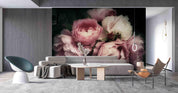 3D Pink Rose Black Background Wall Mural Wallpaper GD 2523- Jess Art Decoration