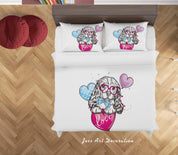 3D Dog Balloon Love Quilt Cover Set Bedding Set Duvet Cover Pillowcases SF157- Jess Art Decoration