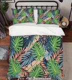 3D Green Leaves Quilt Cover Set Bedding Set Pillowcases 158- Jess Art Decoration