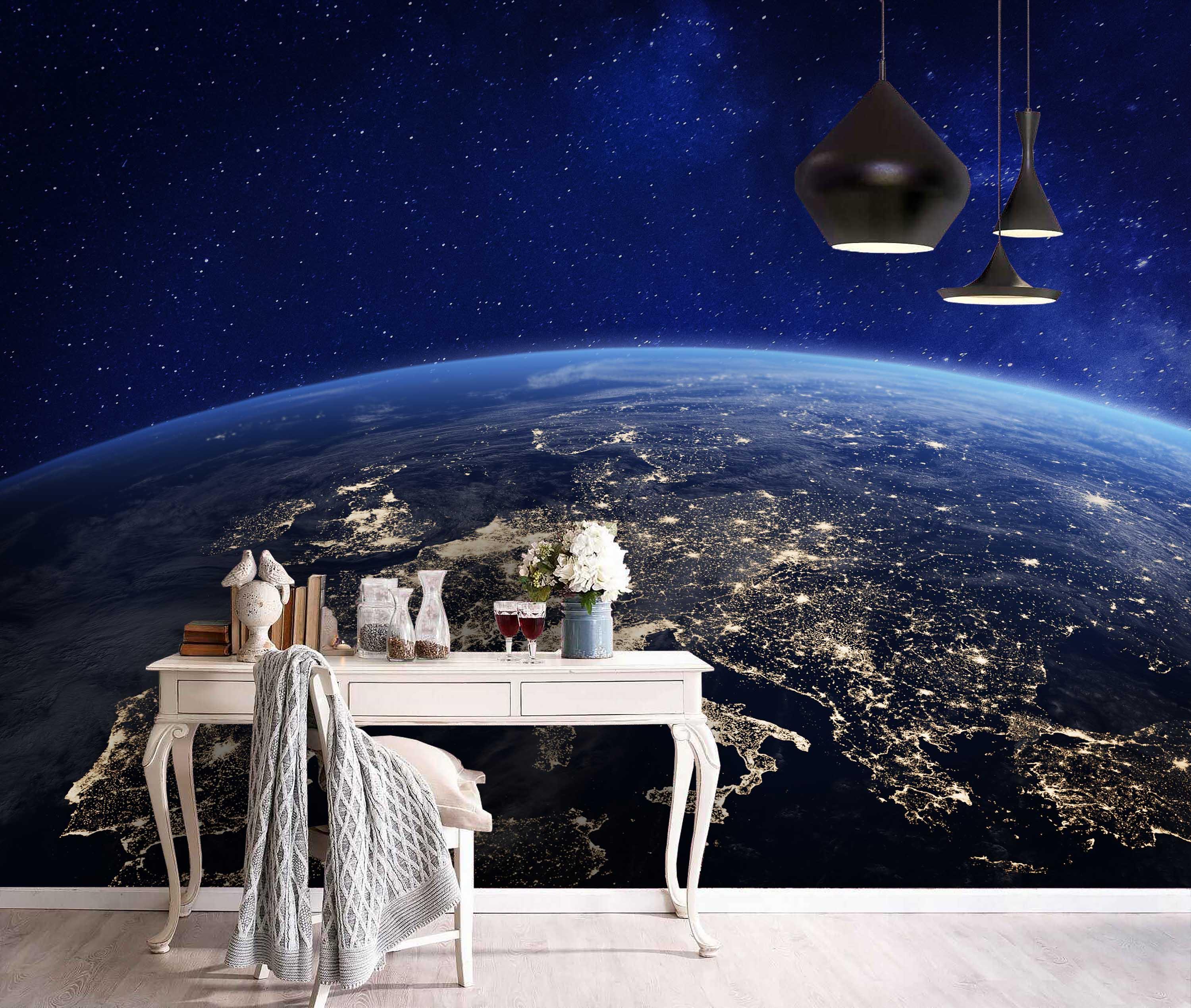 3D Blue Planet Earth Wall Mural Wallpaper 139- Jess Art Decoration